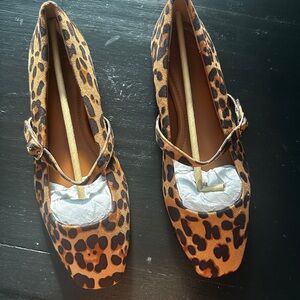 Leopard print Mary Jane ballet flats animal print